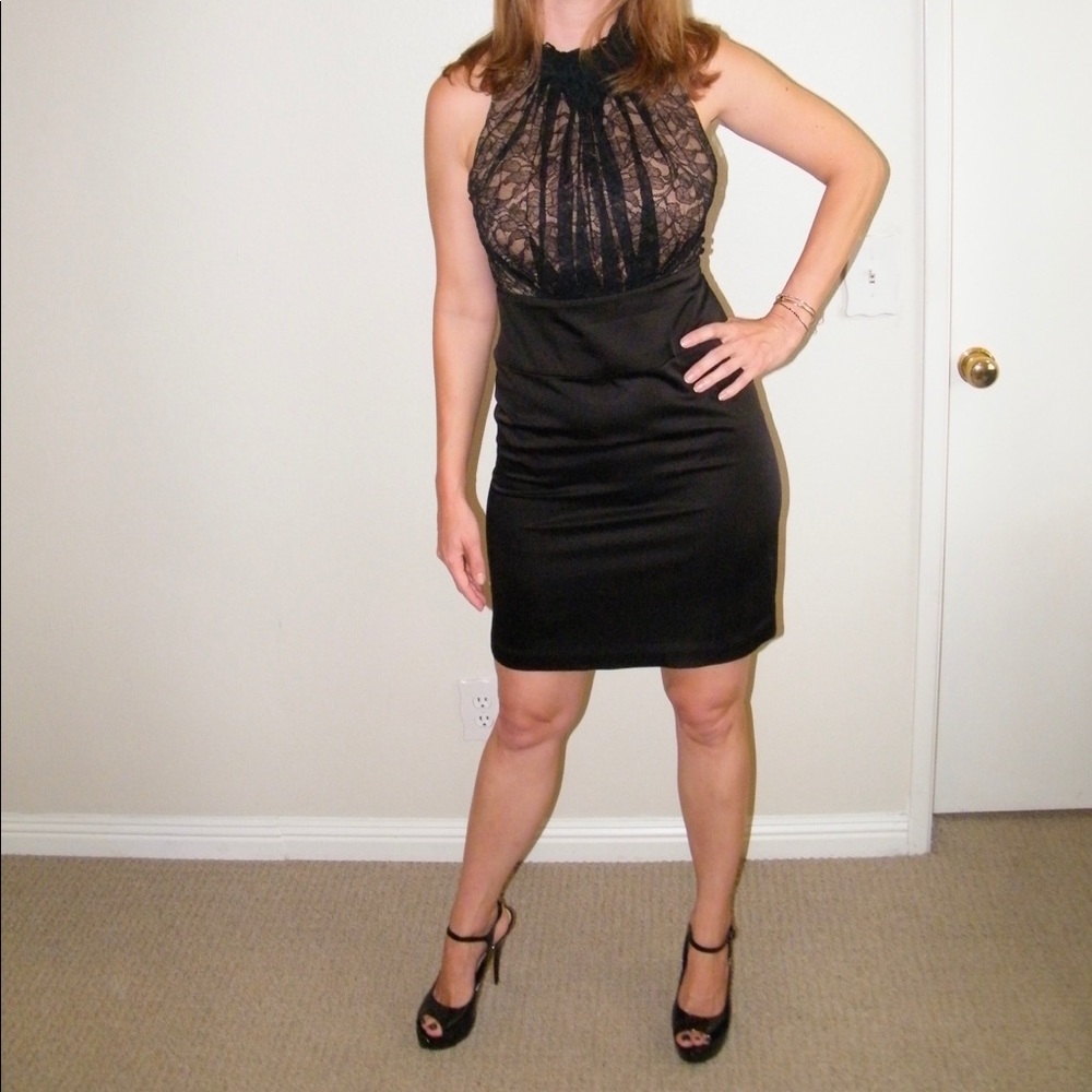 BCBG MaxAzria Black Lace Cocktail Dress
